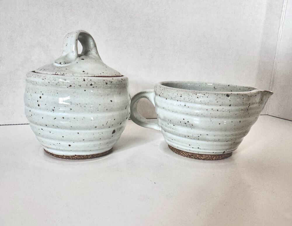 Creamer & Lidded Sugar Bowl Set - NC Studio Pottery Handcrafted Neal O’Briant